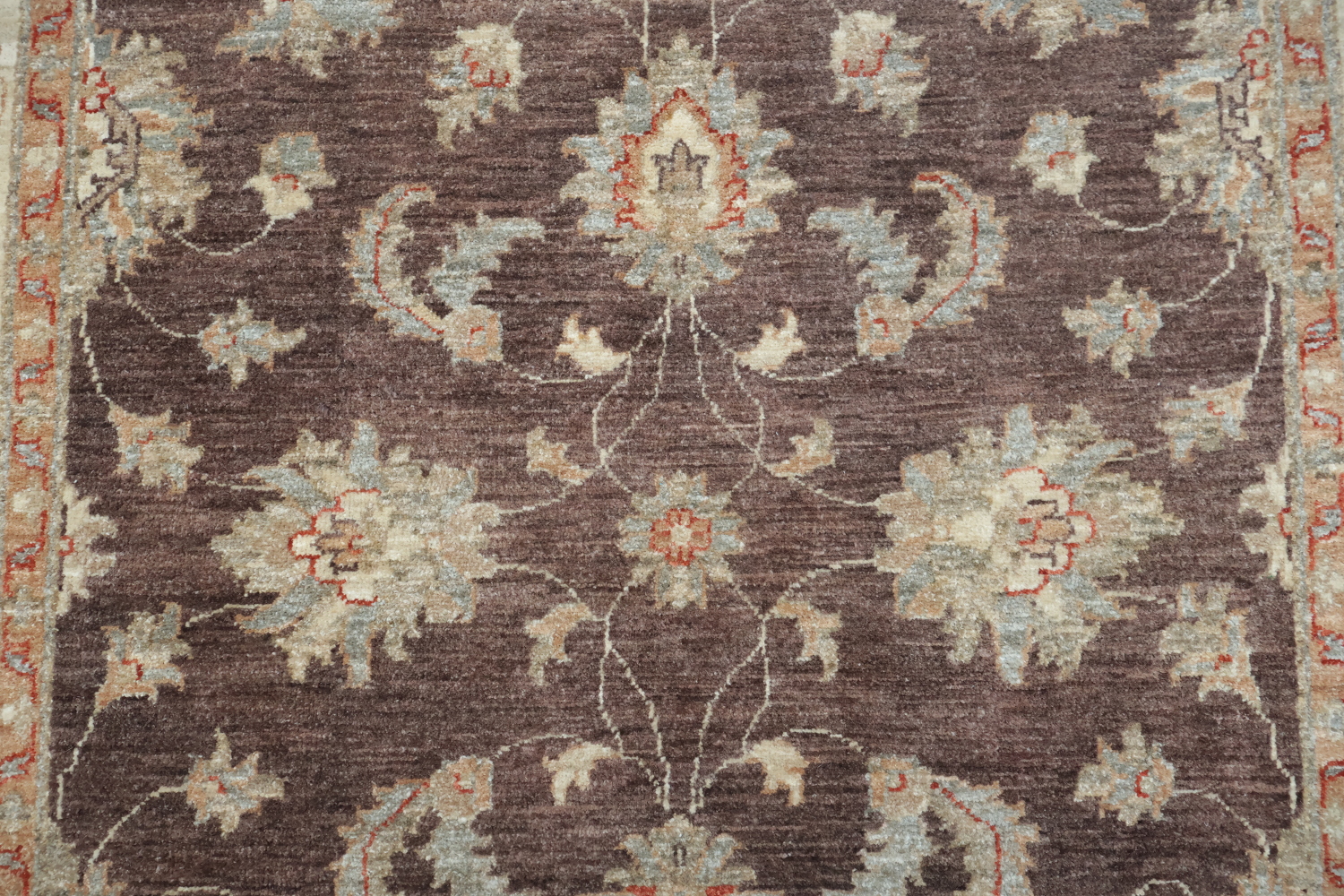 Luxurious Brown Peshawar Oriental Rug with Timeless Floral Patterns 5x7