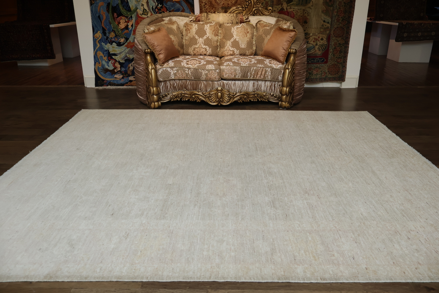 Vegetable Dye Wool Oushak Turkish Rug 9x11