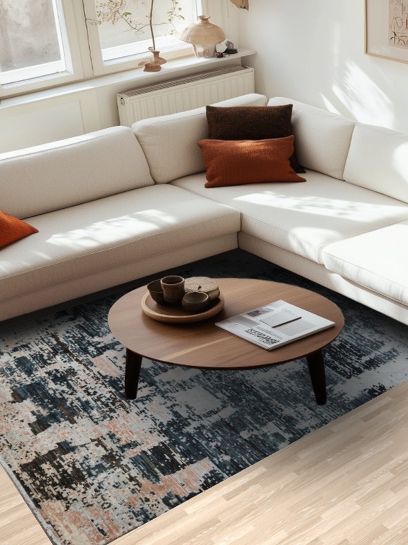 Vegetable Dye Wool Abstract Oriental Area Rug 6x8