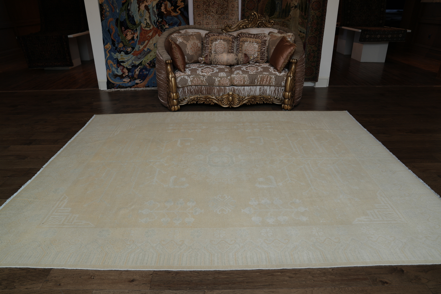 Vegetable Dye Muted Oushak Oriental Area Rug 9x11