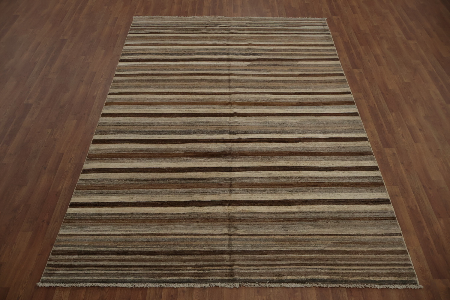 Versatile Espresso Stripes Gabbeh Kashkoli Modern Area Rug 7x10