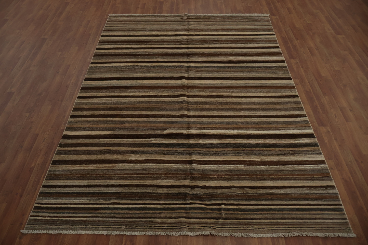 Versatile Espresso Stripes Gabbeh Kashkoli Modern Area Rug 7x10