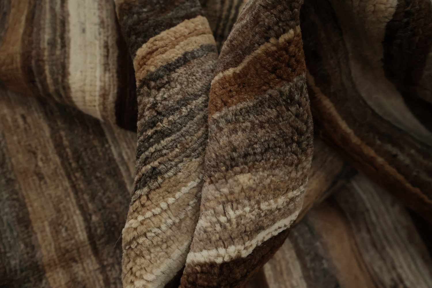 Versatile Espresso Stripes Gabbeh Kashkoli Modern Area Rug 7x10