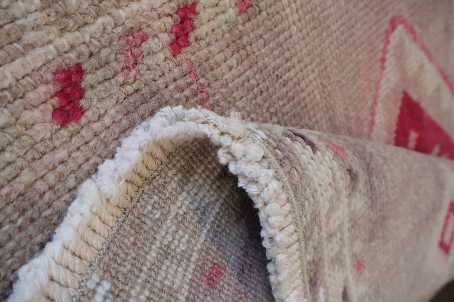 Vintage-Inspired Turkish Tribal Runner Rug in Soft Pink Tones 3x10 ft