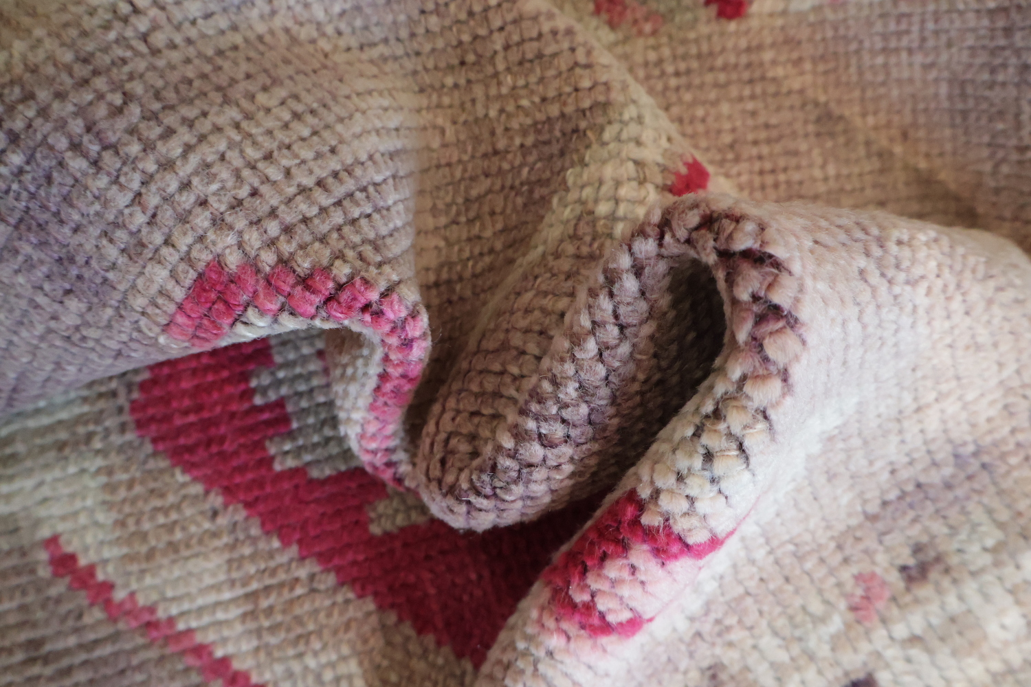 Vintage-Inspired Turkish Tribal Runner Rug in Soft Pink Tones 3x10 ft