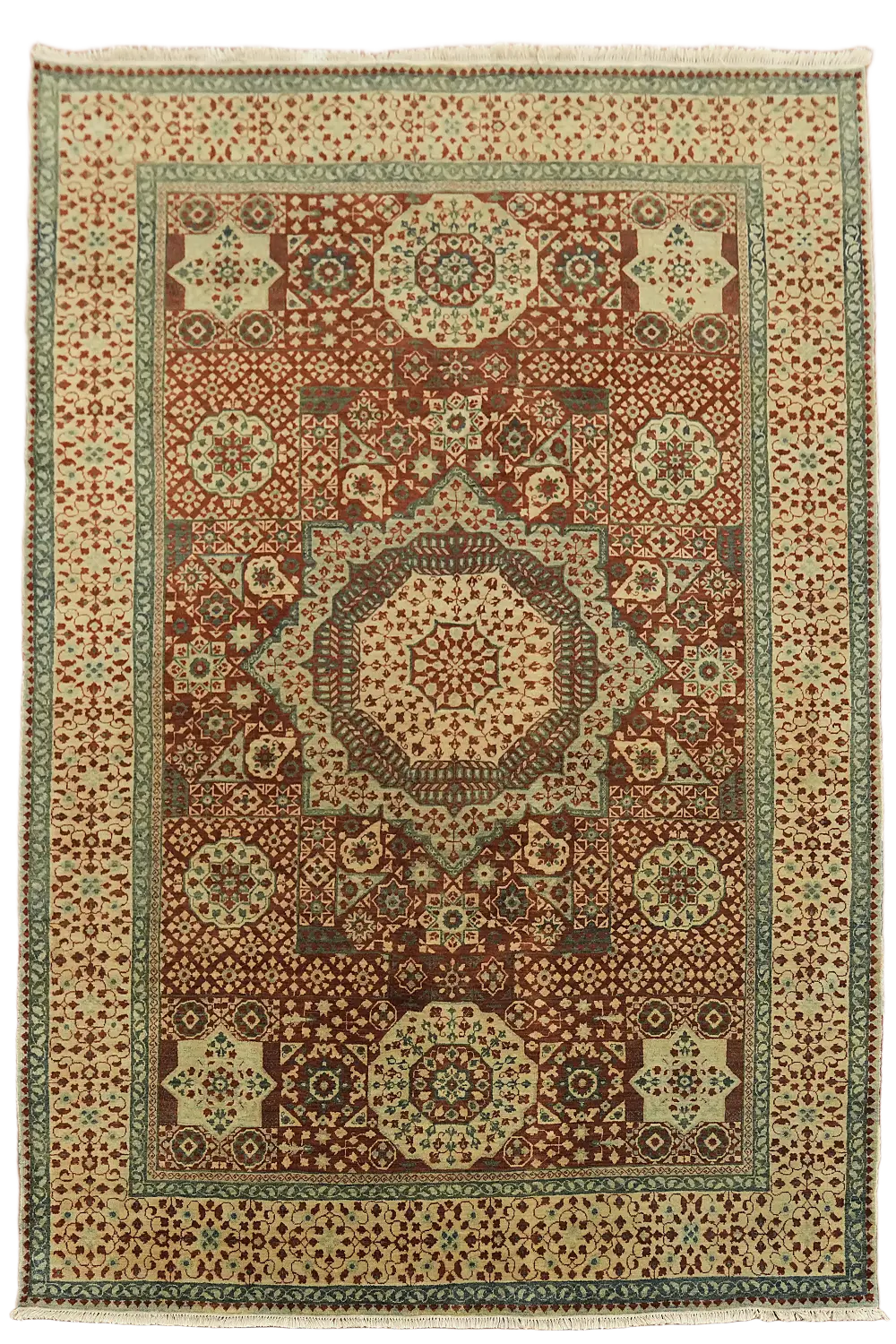 Rich Persian Inspired Mamluk Rug with Intricate Geometric Design 6x9 ft