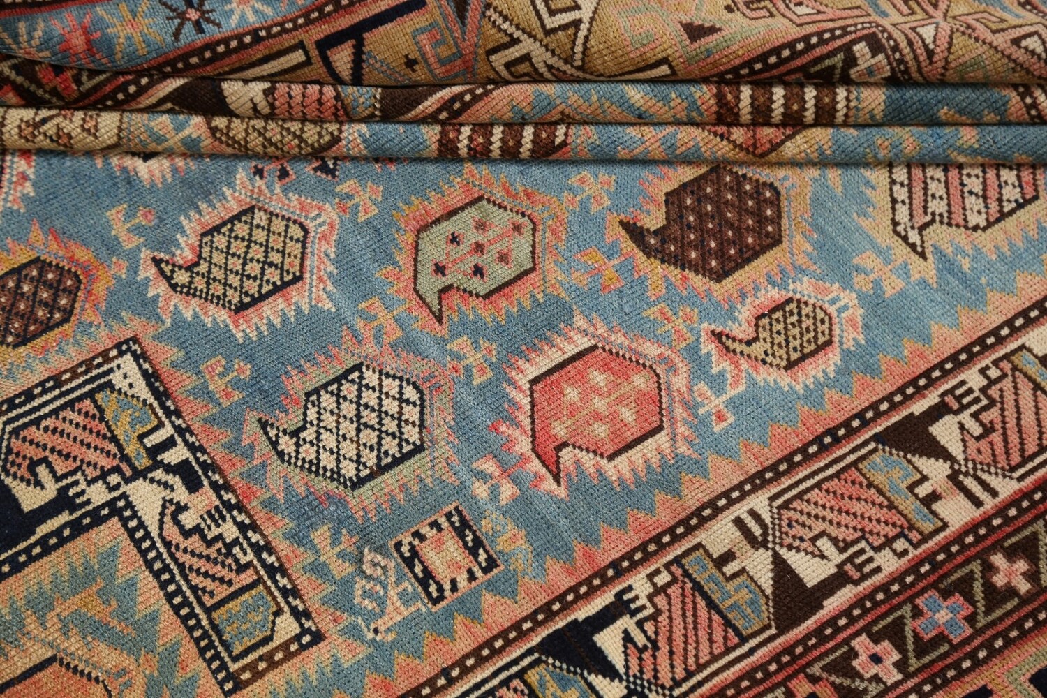 Pre-1900 Antique Vegetable Dye Shirvan Oriental Rug 5x6