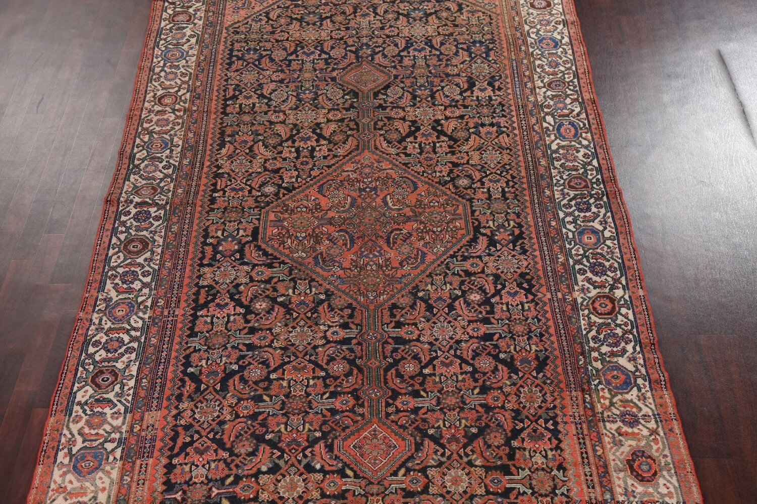 Pre-1900 Antique Vegetable Dye Malayer Persian Rug 7x16
