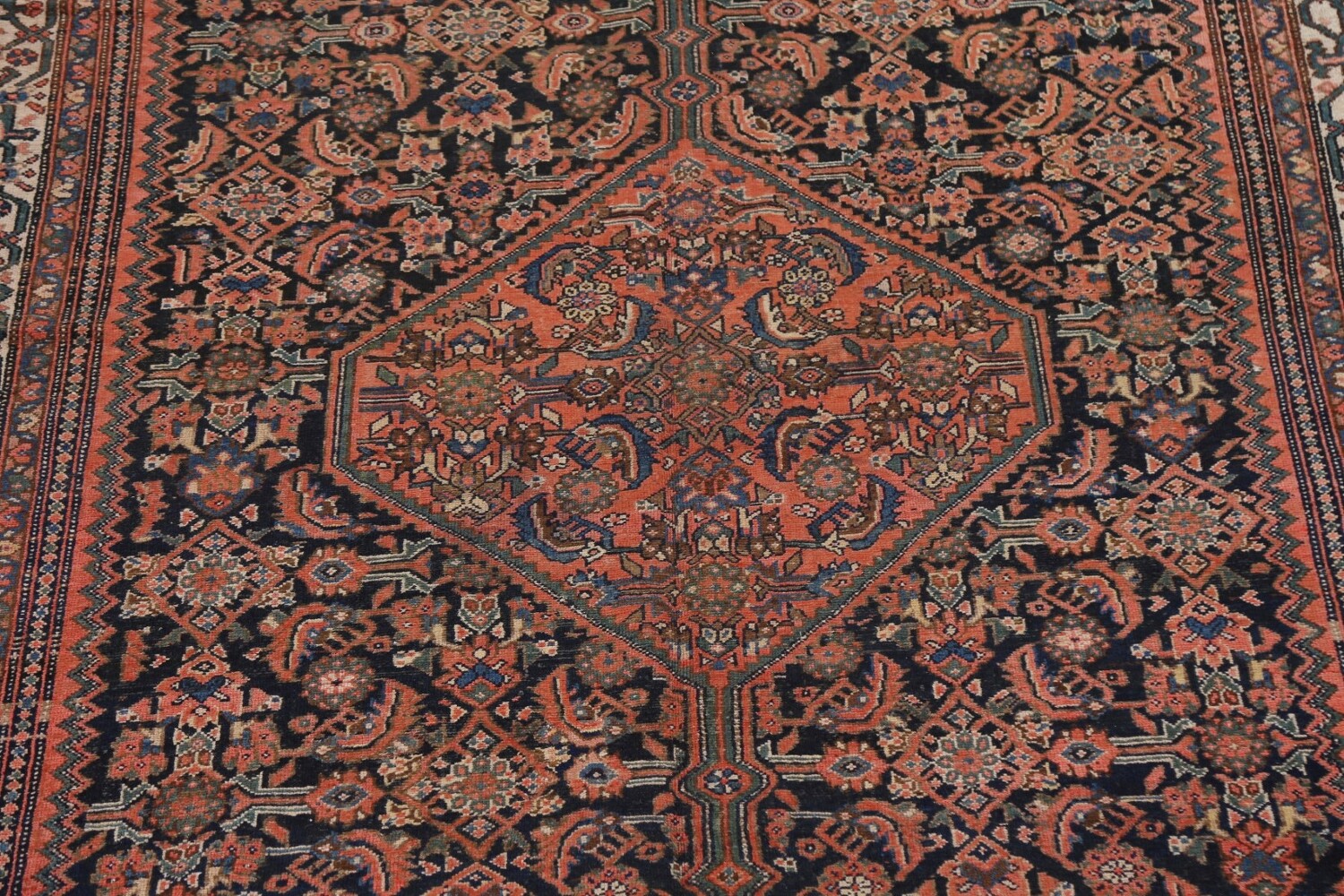 Pre-1900 Antique Vegetable Dye Malayer Persian Rug 7x16