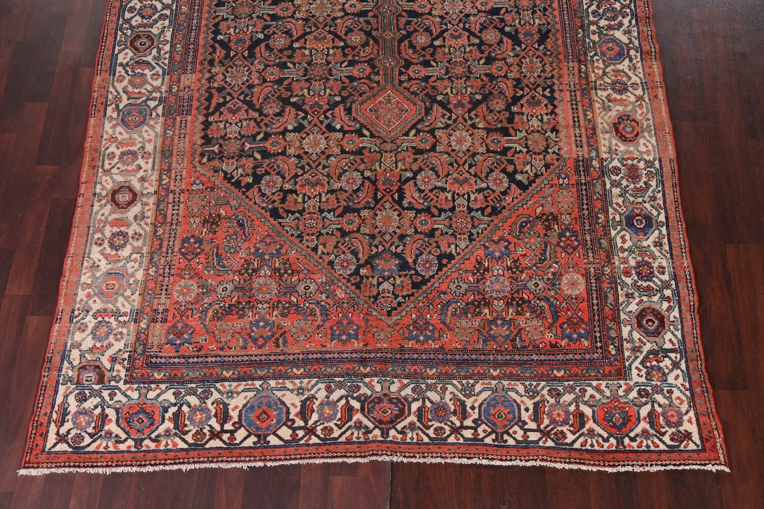 Pre-1900 Antique Vegetable Dye Malayer Persian Rug 7x16