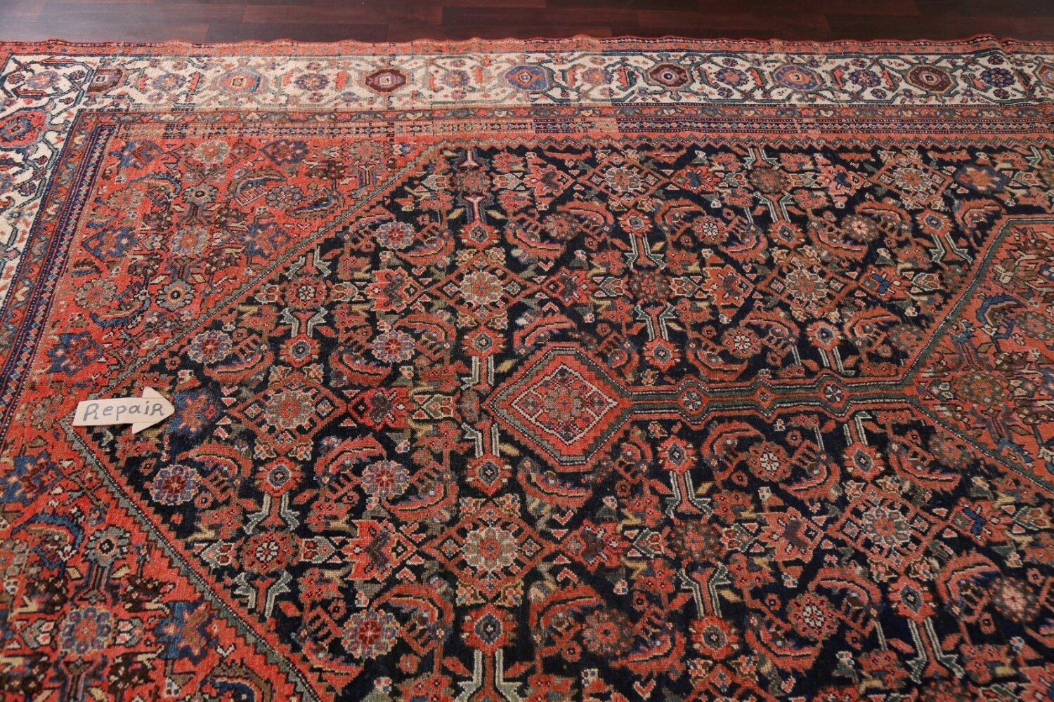 Pre-1900 Antique Vegetable Dye Malayer Persian Rug 7x16