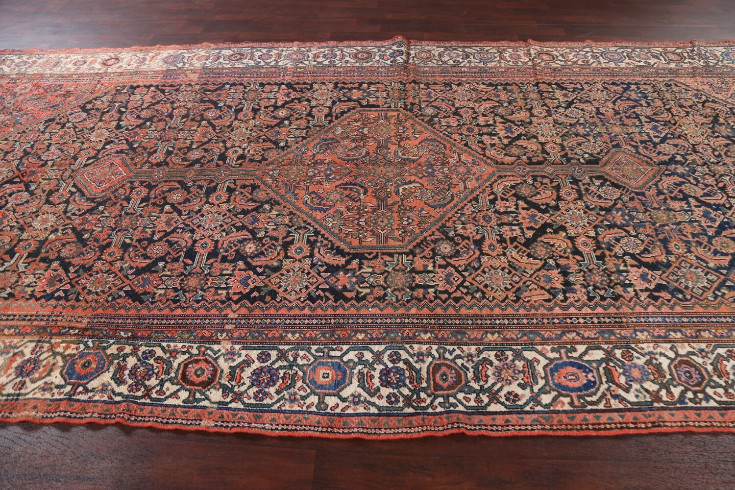 Pre-1900 Antique Vegetable Dye Malayer Persian Rug 7x16