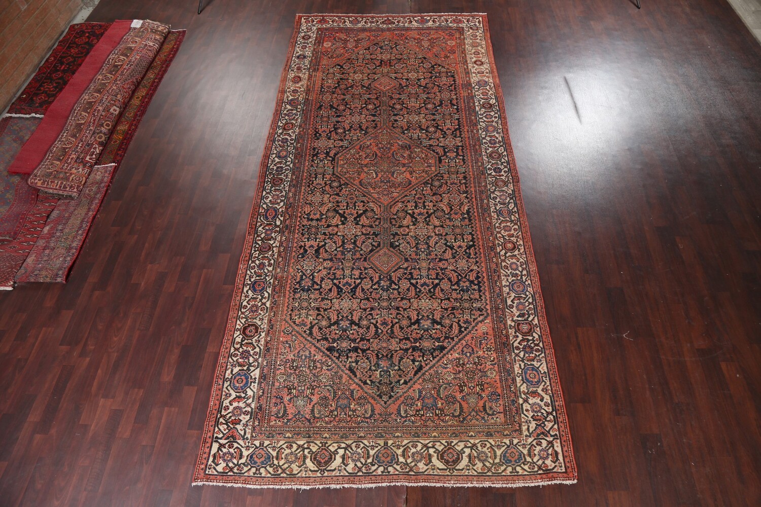 Pre-1900 Antique Vegetable Dye Malayer Persian Rug 7x16