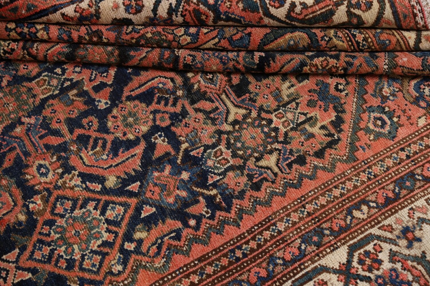 Pre-1900 Antique Vegetable Dye Malayer Persian Rug 7x16