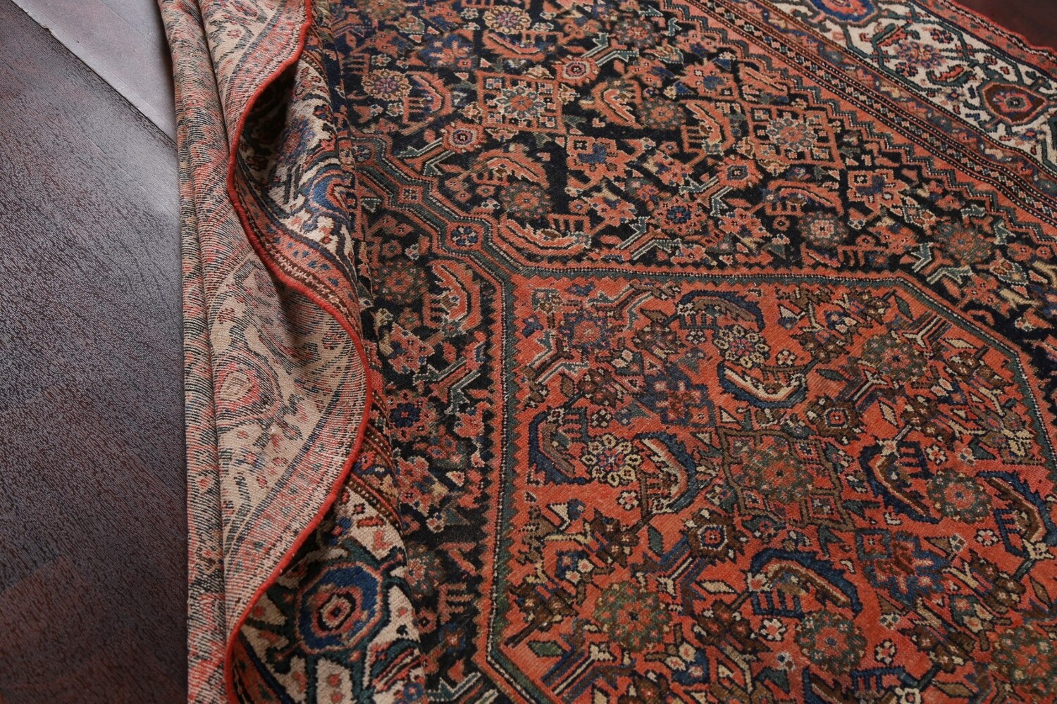 Pre-1900 Antique Vegetable Dye Malayer Persian Rug 7x16