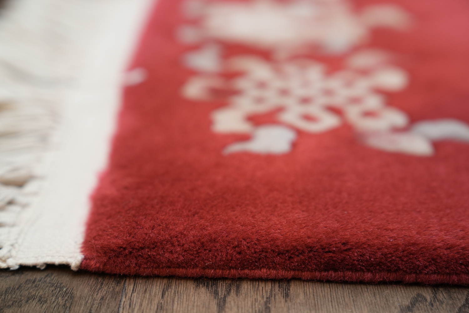 Handmade Red Pictorial Art Deco Oriental Wool Rug 2x5