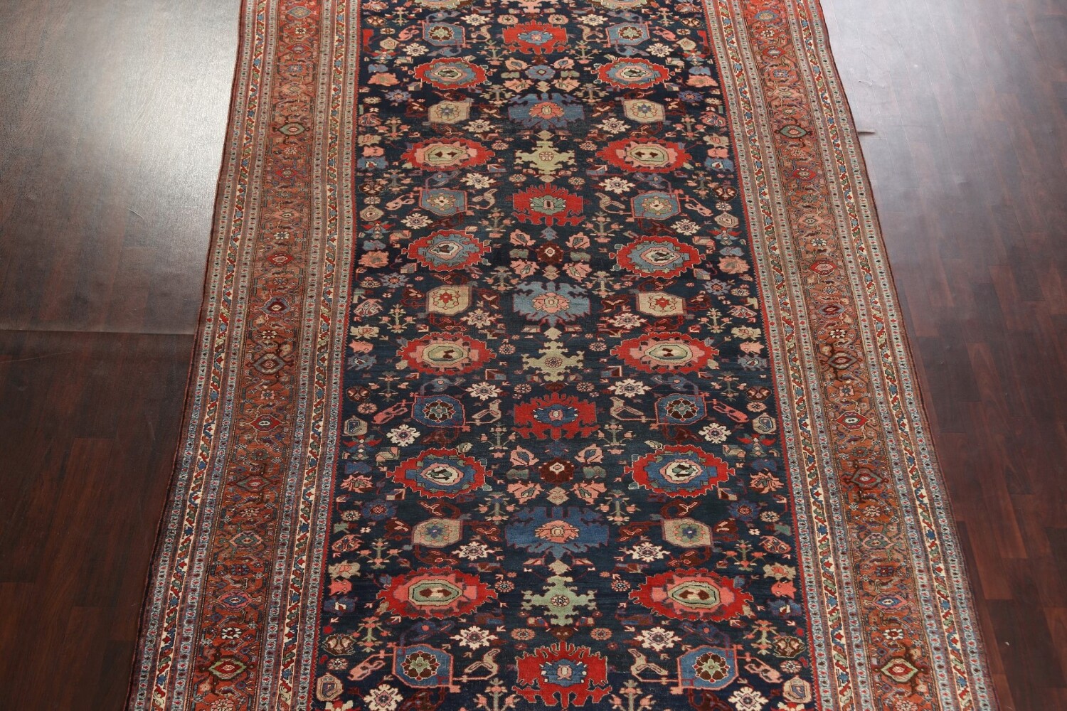 Pre-1900 Antique Vegetable Dye Bidjar Halvaei Persian Rug 8x13