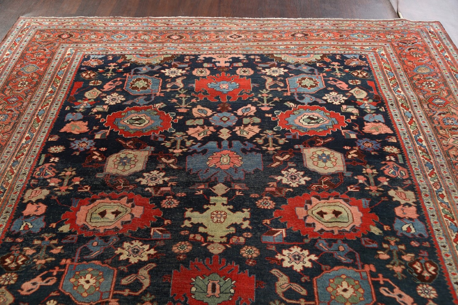 Pre-1900 Antique Vegetable Dye Bidjar Halvaei Persian Rug 8x13