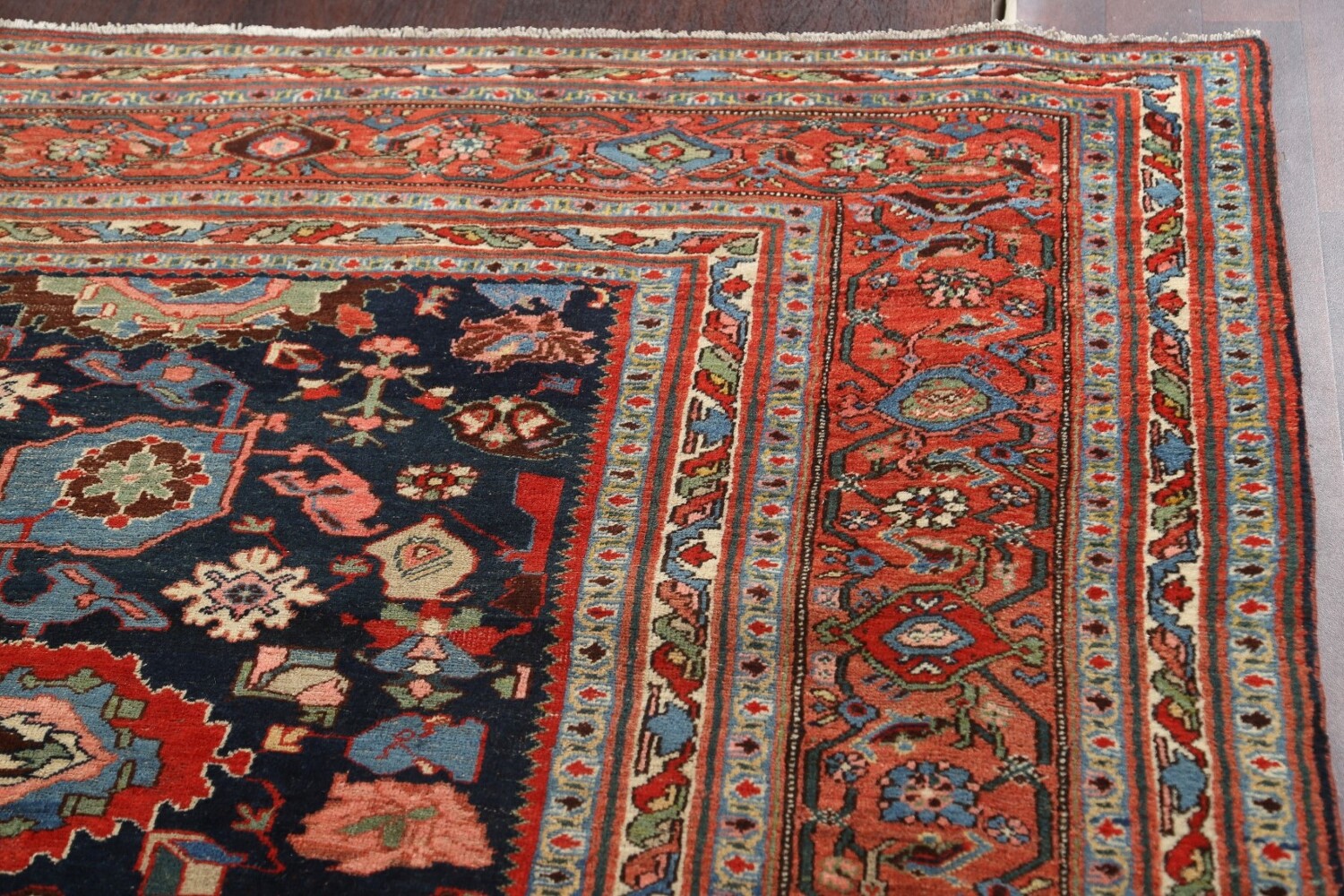 Pre-1900 Antique Vegetable Dye Bidjar Halvaei Persian Rug 8x13