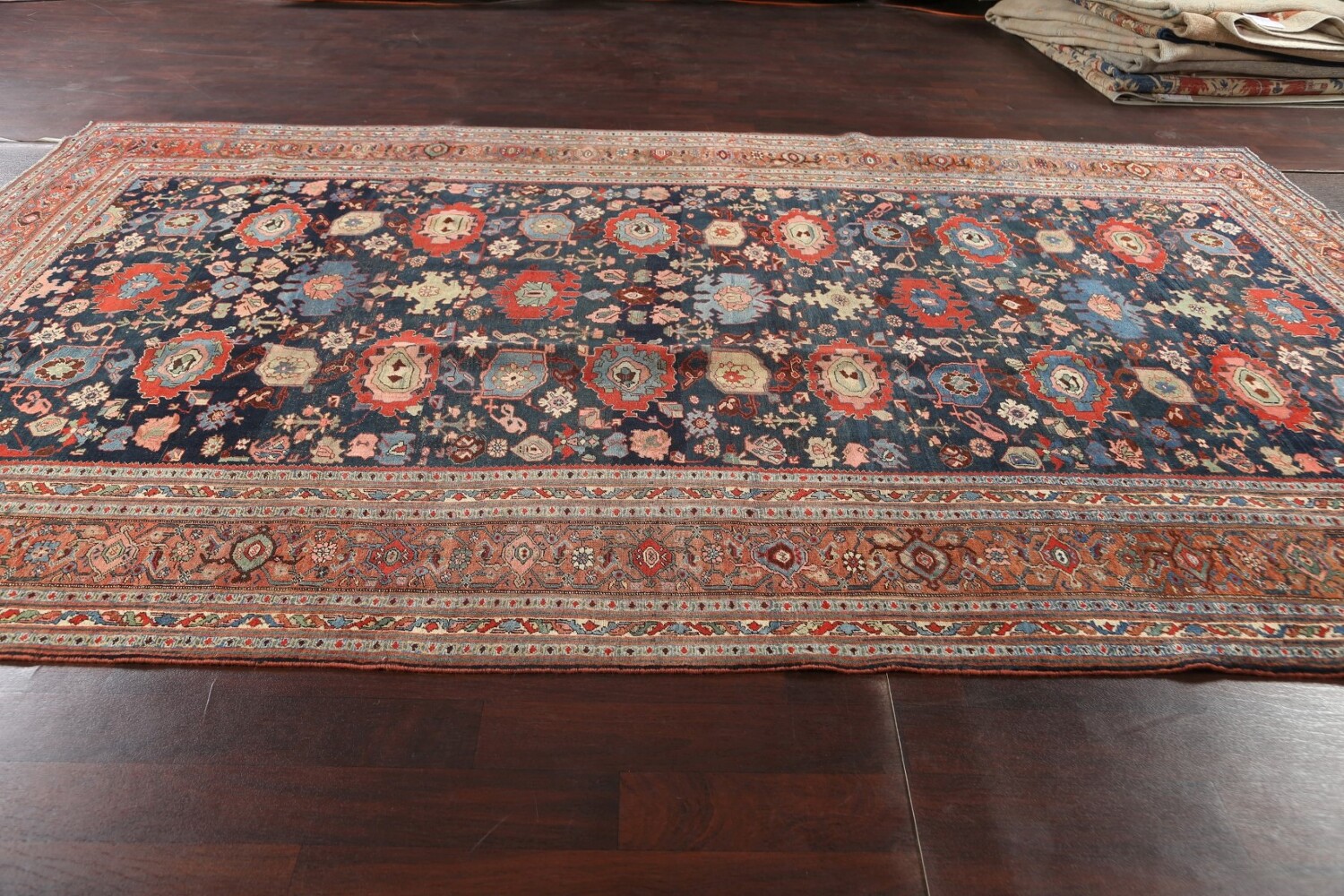 Pre-1900 Antique Vegetable Dye Bidjar Halvaei Persian Rug 8x13