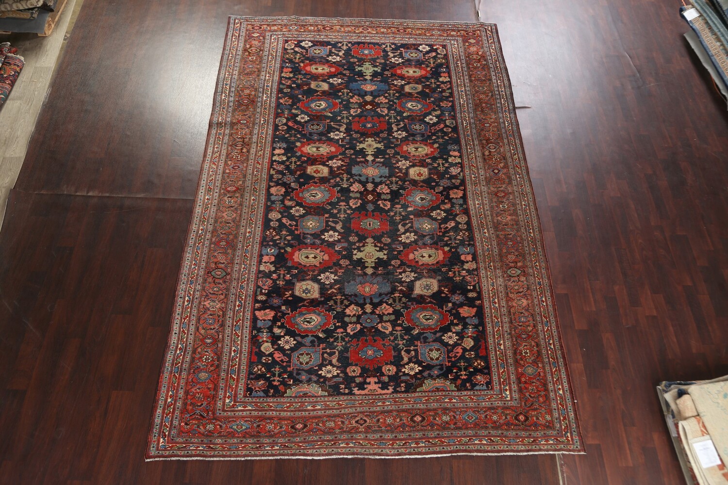 Pre-1900 Antique Vegetable Dye Bidjar Halvaei Persian Rug 8x13
