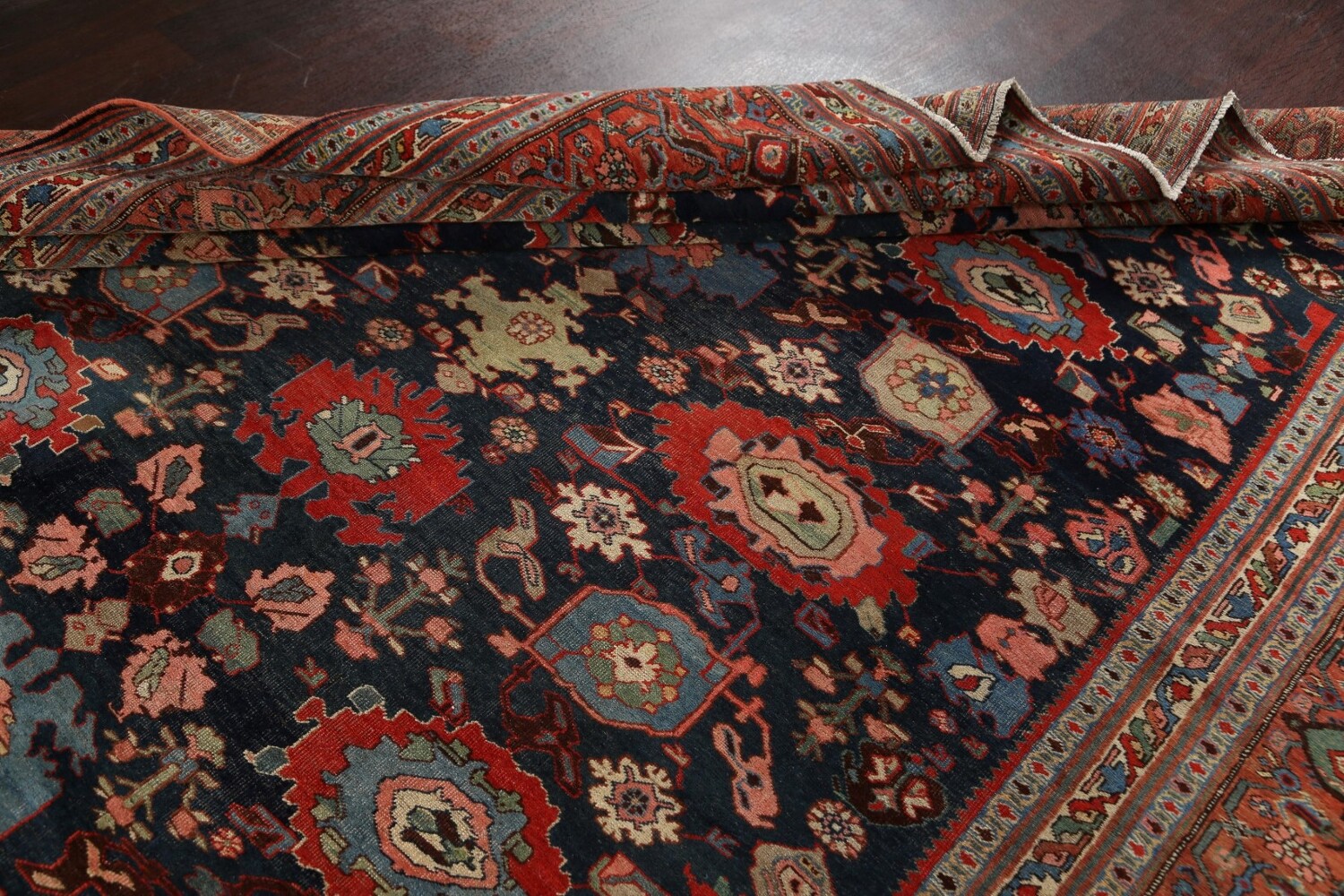 Pre-1900 Antique Vegetable Dye Bidjar Halvaei Persian Rug 8x13