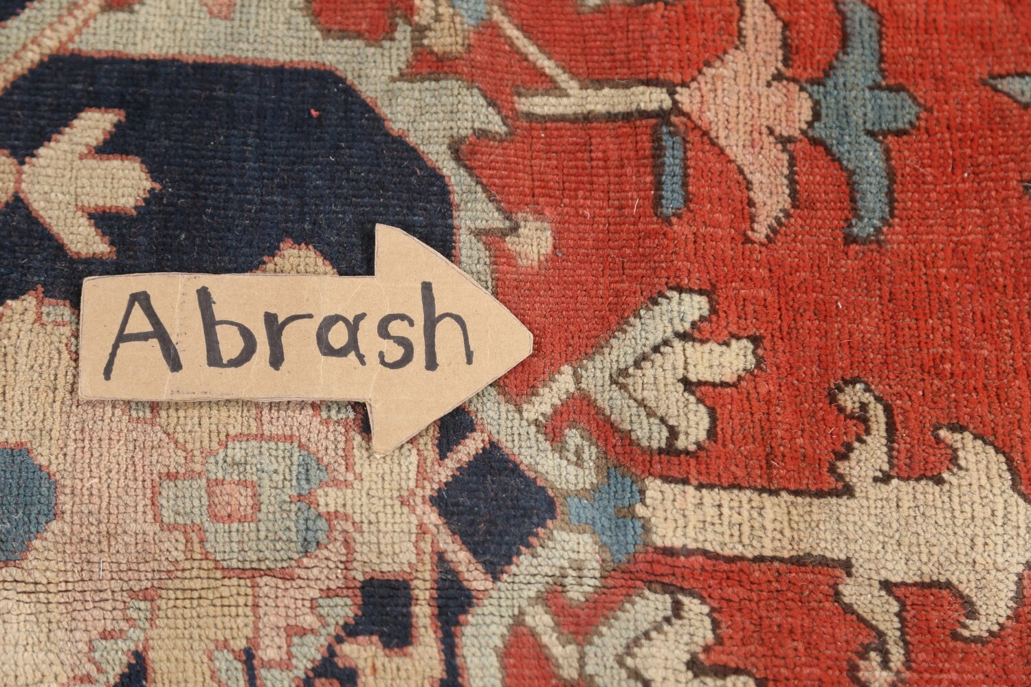 Pre-1900 Antique Vegetable Dye Heriz Serapi Persian Area Rug 9x12