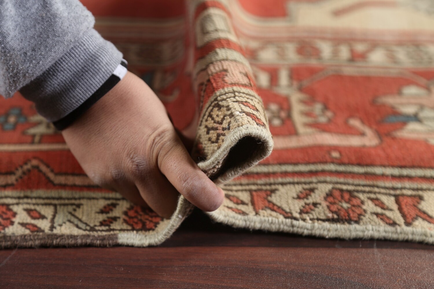 Pre-1900 Antique Vegetable Dye Heriz Serapi Persian Area Rug 9x12