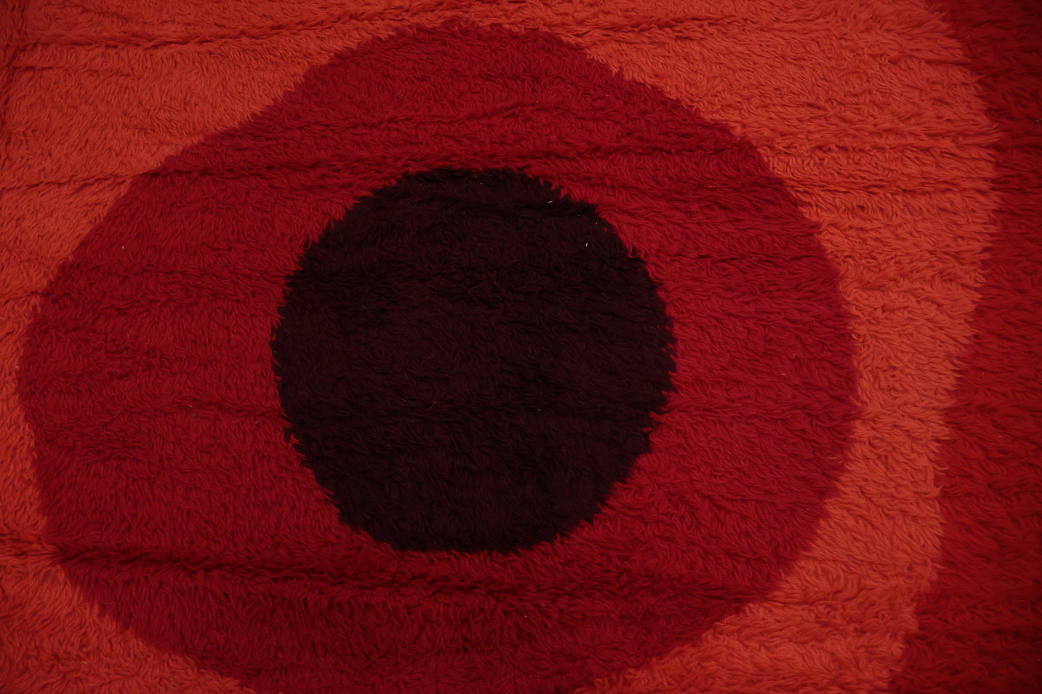 Red and Orange Artistic Design Rya Vegetable Dye Area Rug 10x14