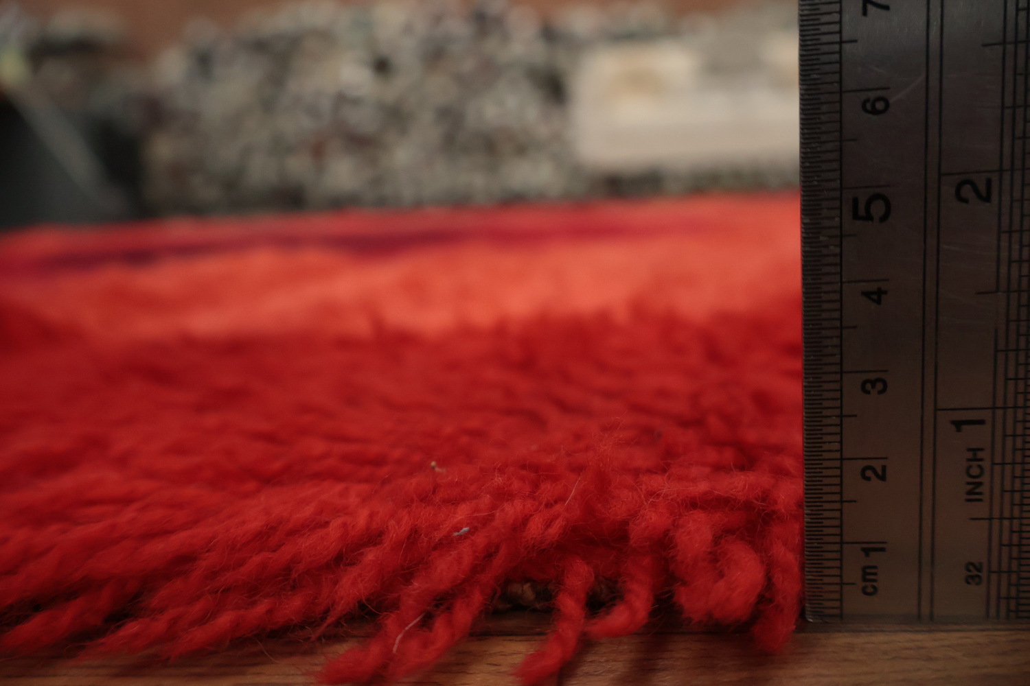 Red and Orange Artistic Design Rya Vegetable Dye Area Rug 10x14