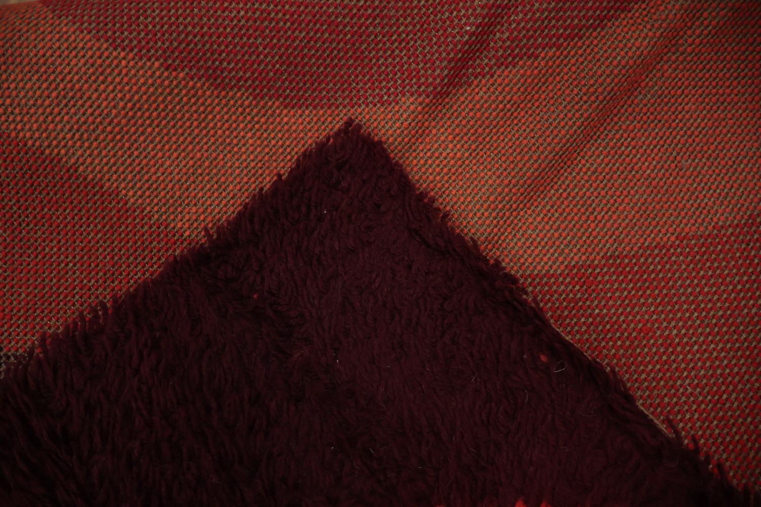 Red and Orange Artistic Design Rya Vegetable Dye Area Rug 10x14