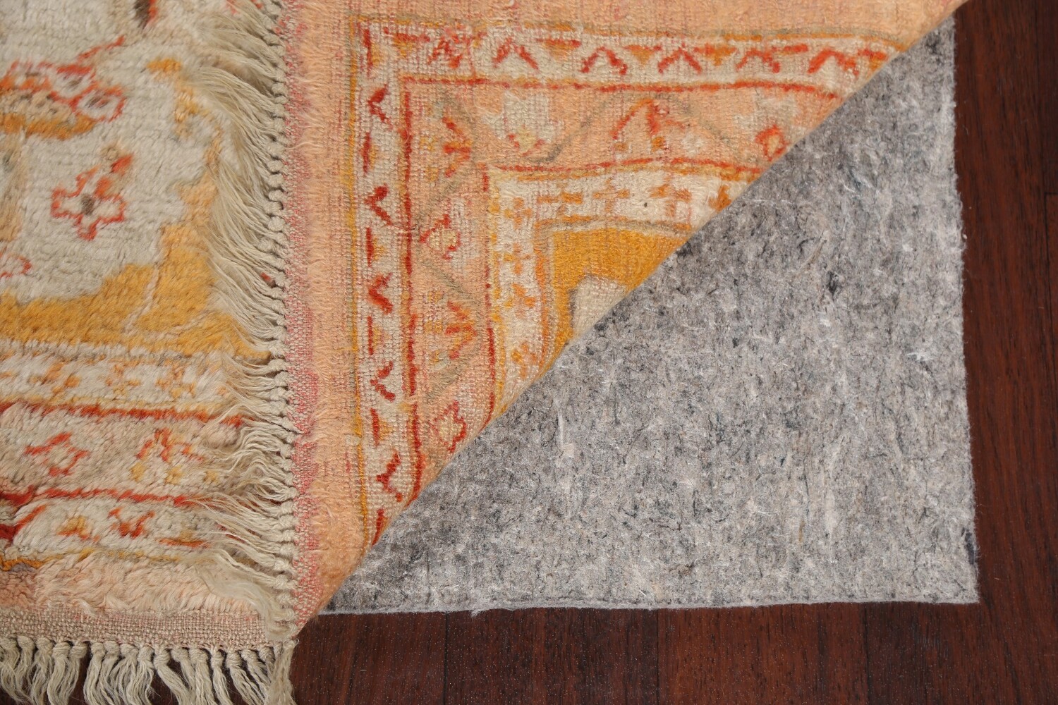 Pre-1900 Antique Vegetable Dye Oushak ANGORA Turkish Rug 13x14