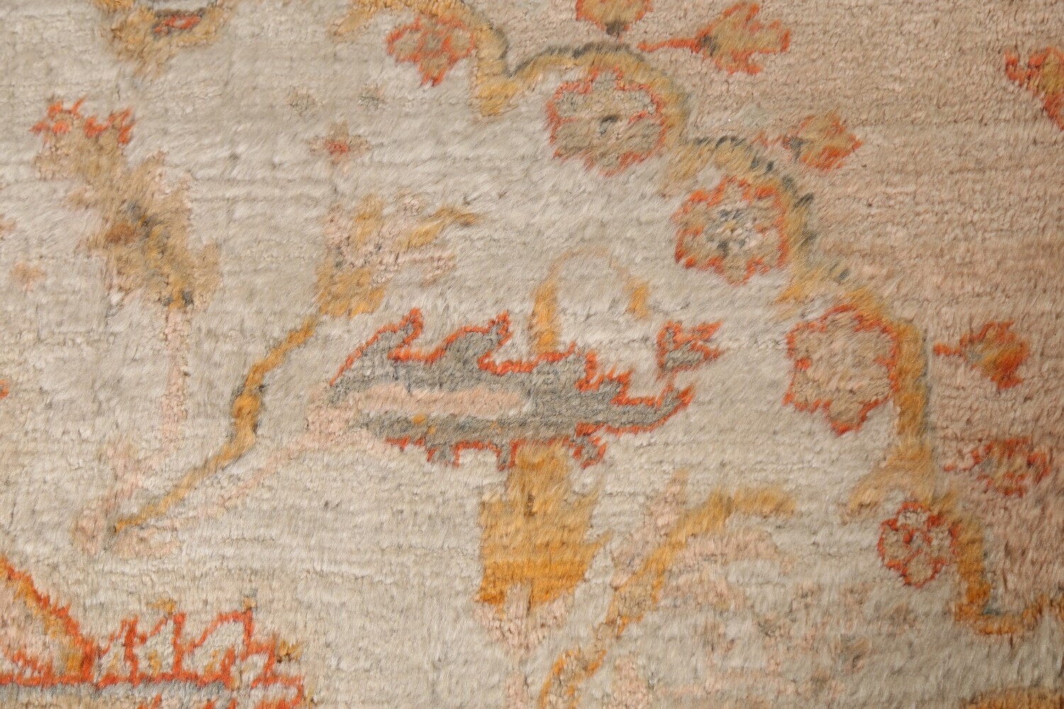 Pre-1900 Antique Vegetable Dye Oushak ANGORA Turkish Rug 13x14