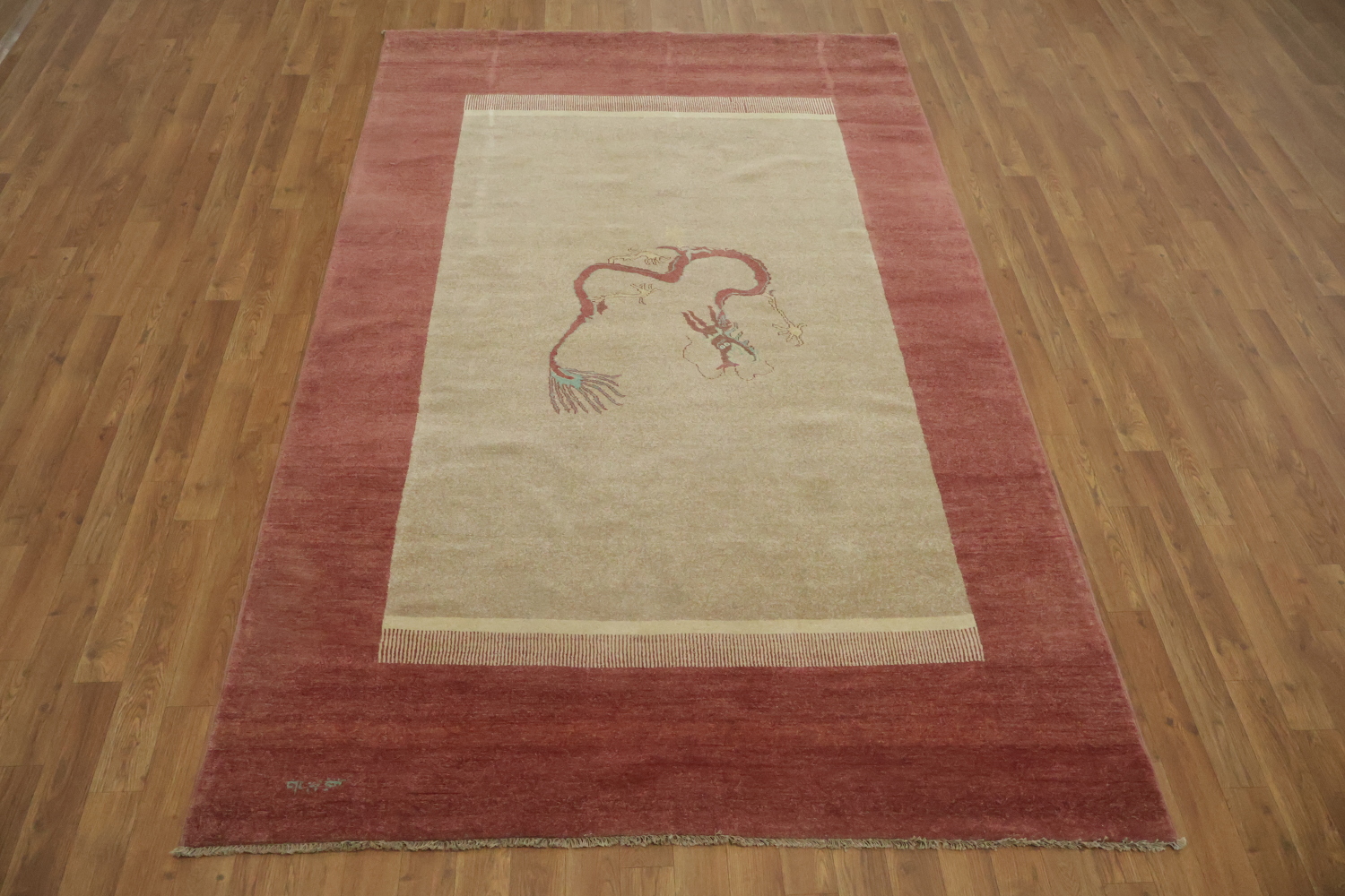 Animal Design Gabbeh Kashkoli Oriental Area Rug 5x8