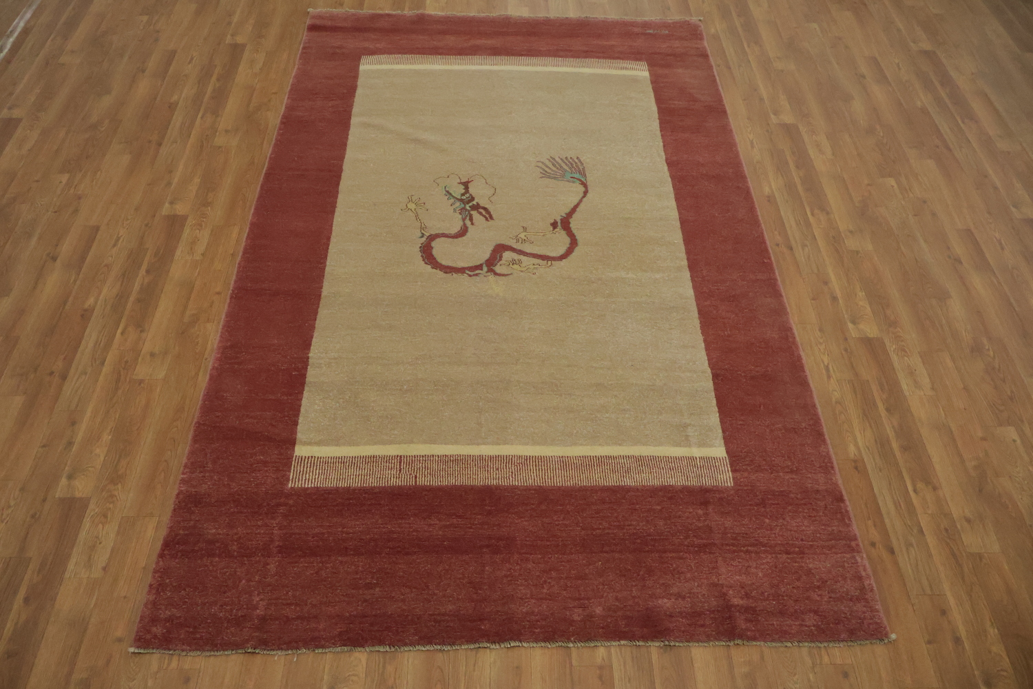 Animal Design Gabbeh Kashkoli Oriental Area Rug 5x8
