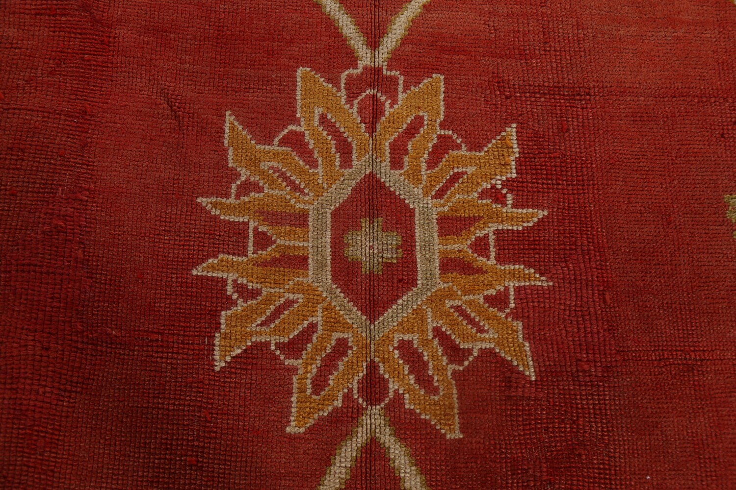 Pre-1900 Antique Oushak Handmade Turkish Rug 15x20 Vegetable Dye