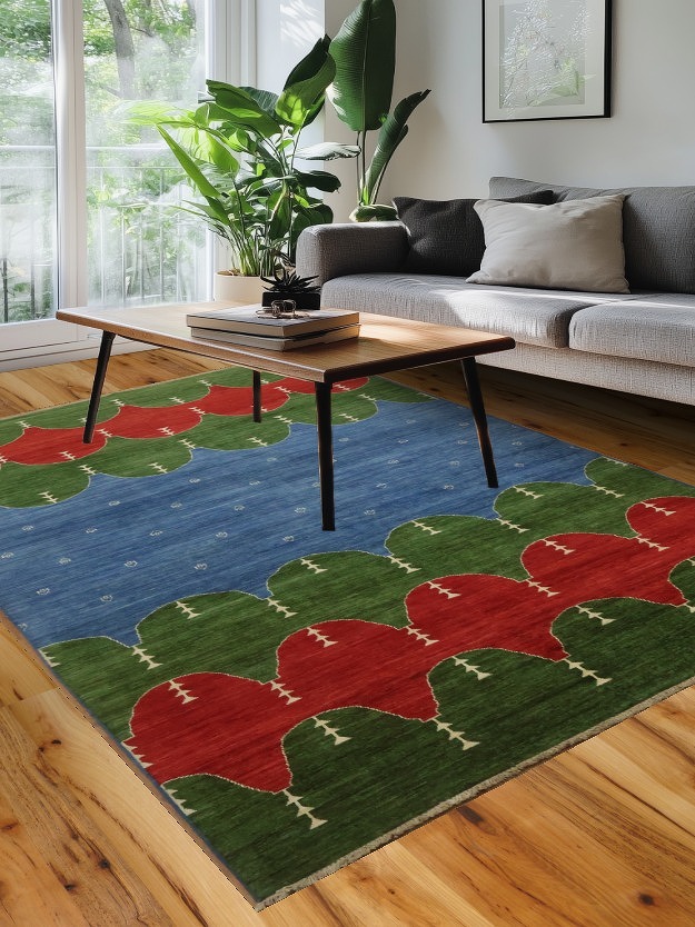 Vegetable Dye Gabbeh Kashkoli Oriental Wool Rug 6x9