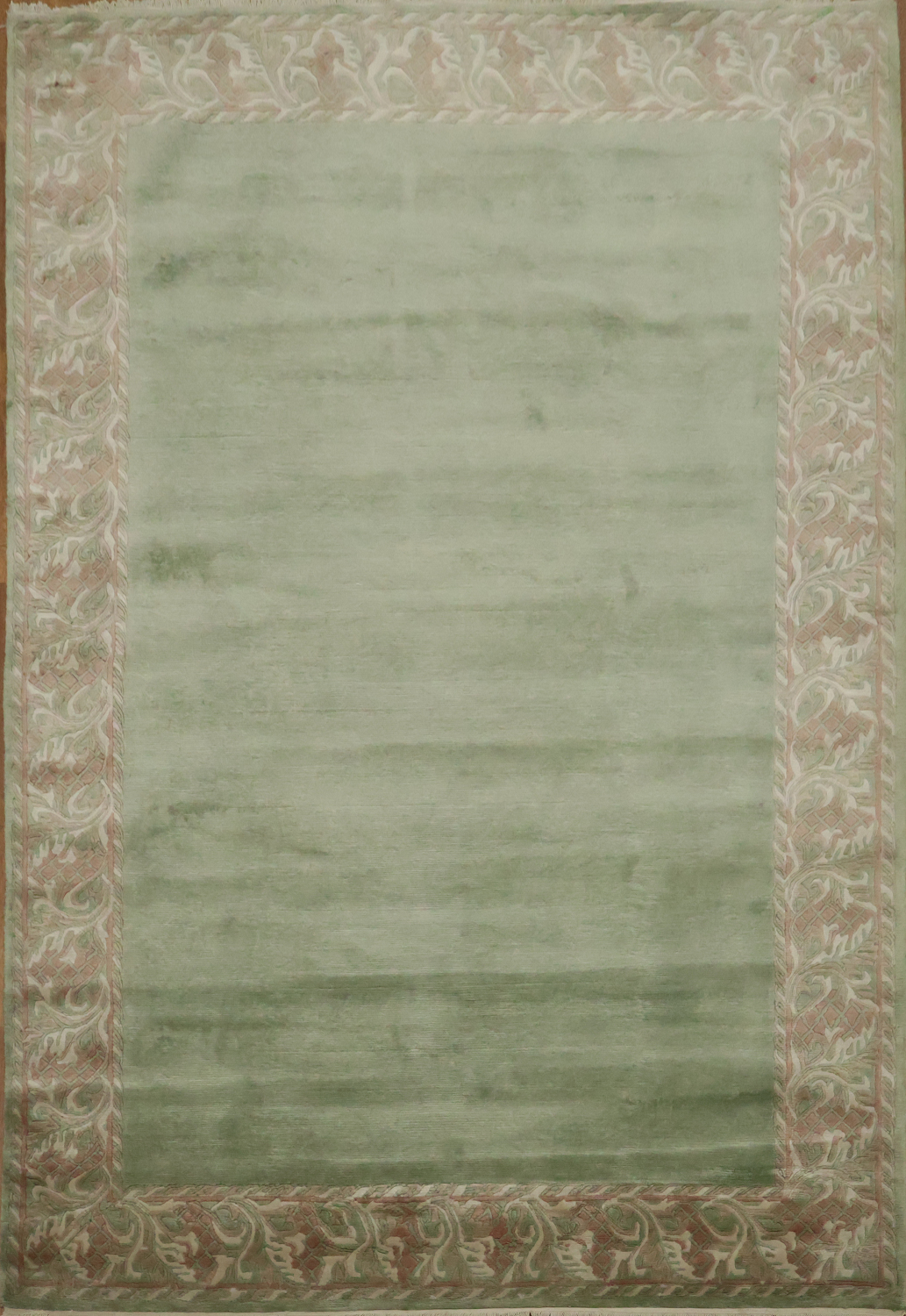 Bordered Wool Nepalese Oriental Area Rug 7x10