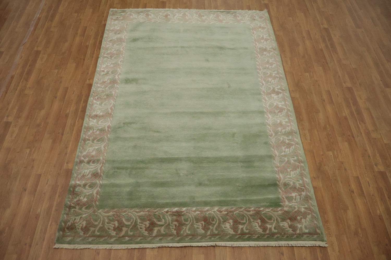 Bordered Wool Nepalese Oriental Area Rug 7x10