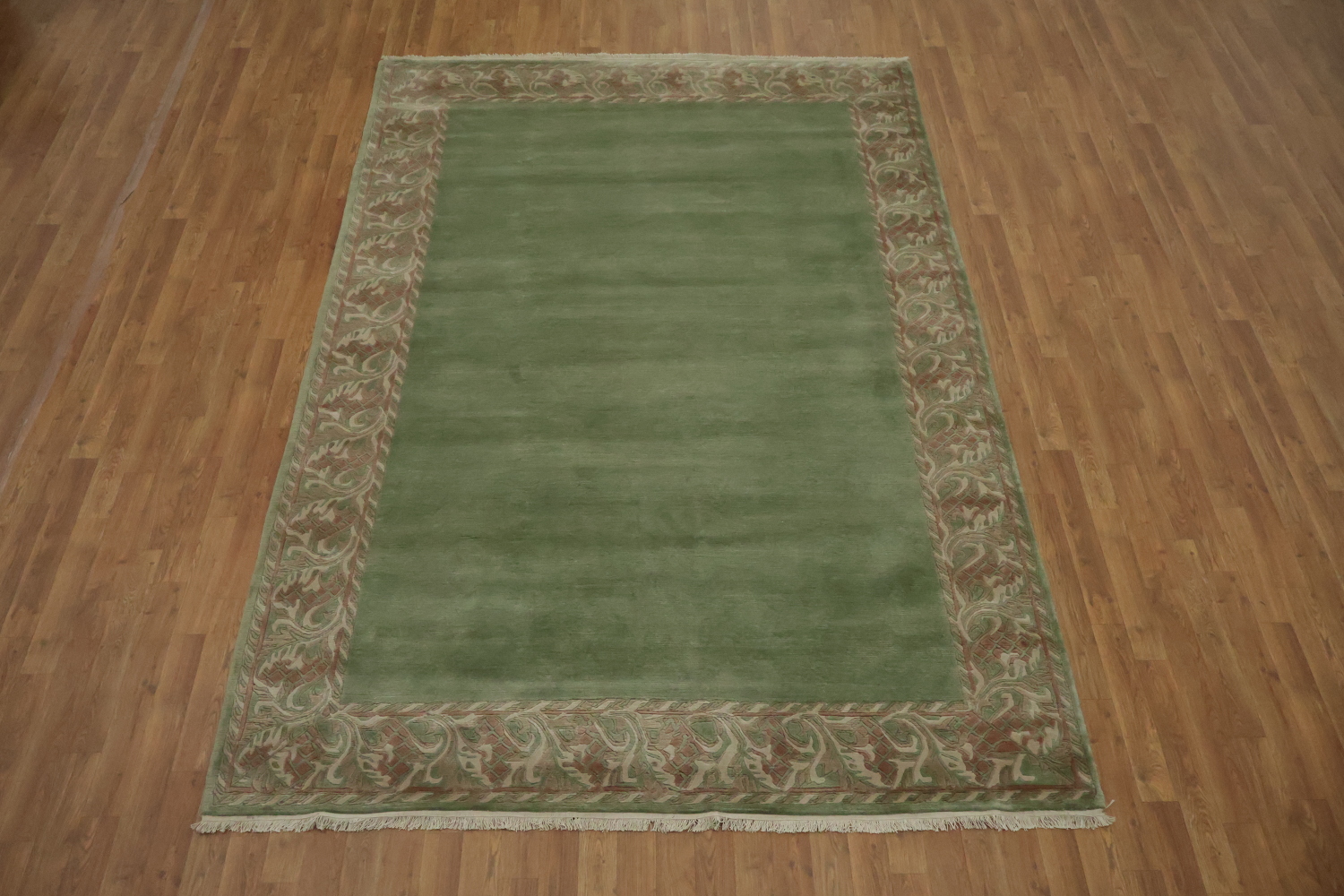 Bordered Wool Nepalese Oriental Area Rug 7x10