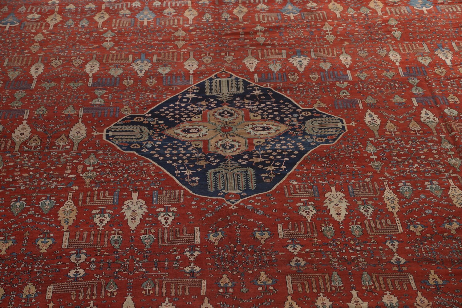 Pre-1900 Antique Vegetable Dye Sarouk Farahan Persian Rug 20x30