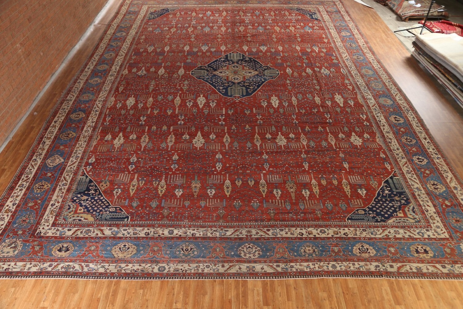 Pre-1900 Antique Vegetable Dye Sarouk Farahan Persian Rug 20x30