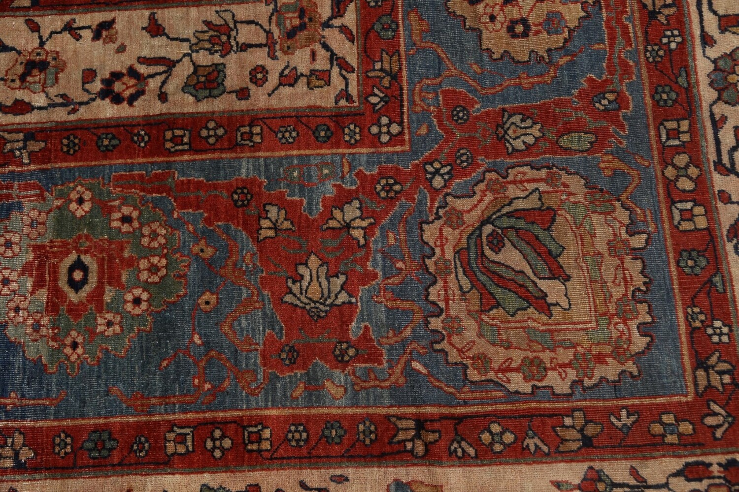 Pre-1900 Antique Vegetable Dye Sarouk Farahan Persian Rug 20x30
