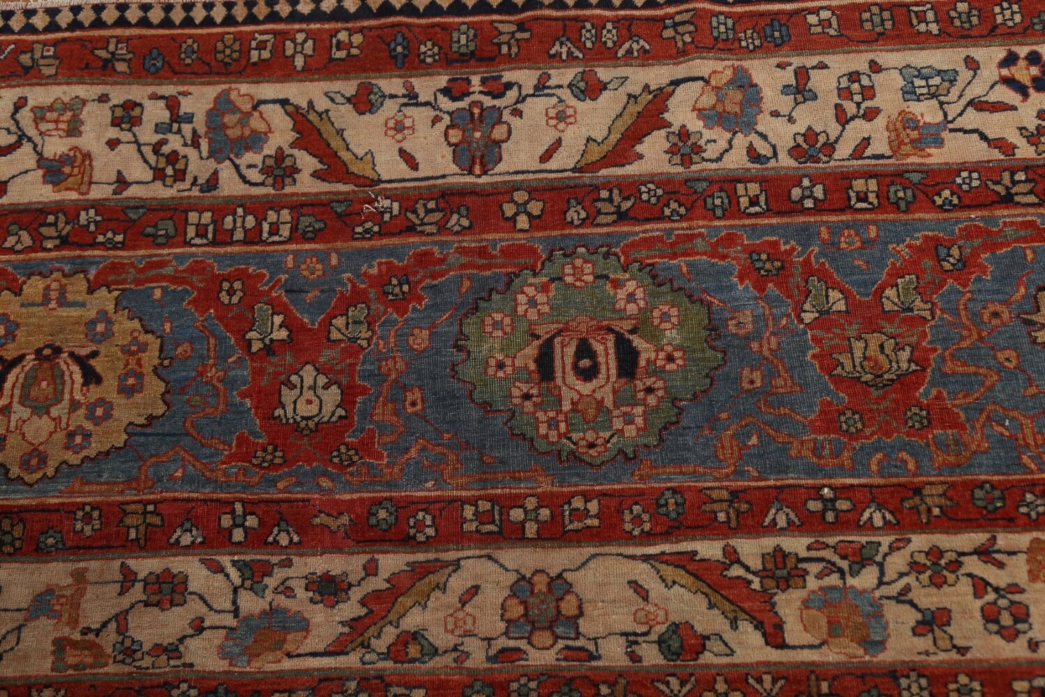 Pre-1900 Antique Vegetable Dye Sarouk Farahan Persian Rug 20x30