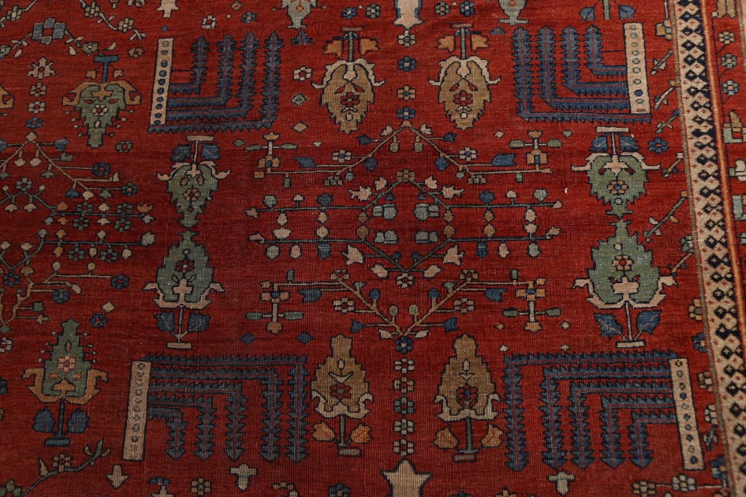 Pre-1900 Antique Vegetable Dye Sarouk Farahan Persian Rug 20x30