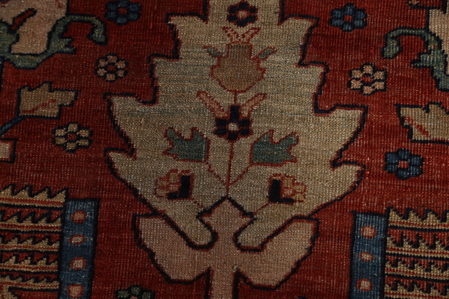 Pre-1900 Antique Vegetable Dye Sarouk Farahan Persian Rug 20x30