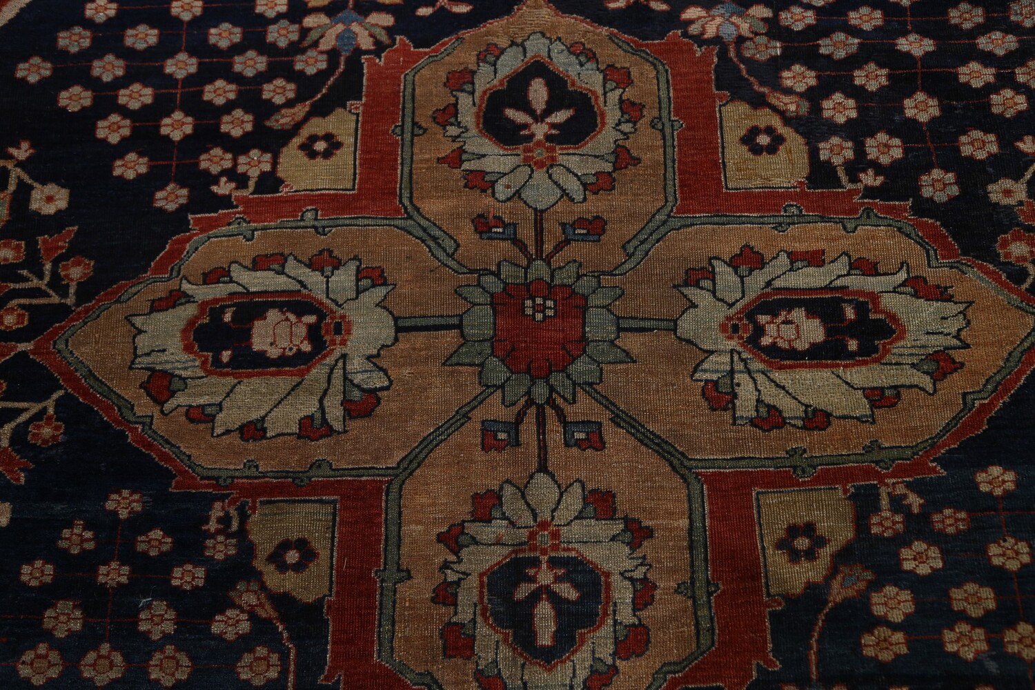 Pre-1900 Antique Vegetable Dye Sarouk Farahan Persian Rug 20x30