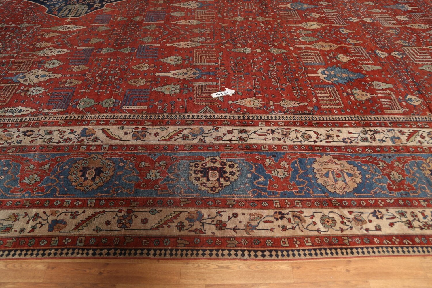Pre-1900 Antique Vegetable Dye Sarouk Farahan Persian Rug 20x30