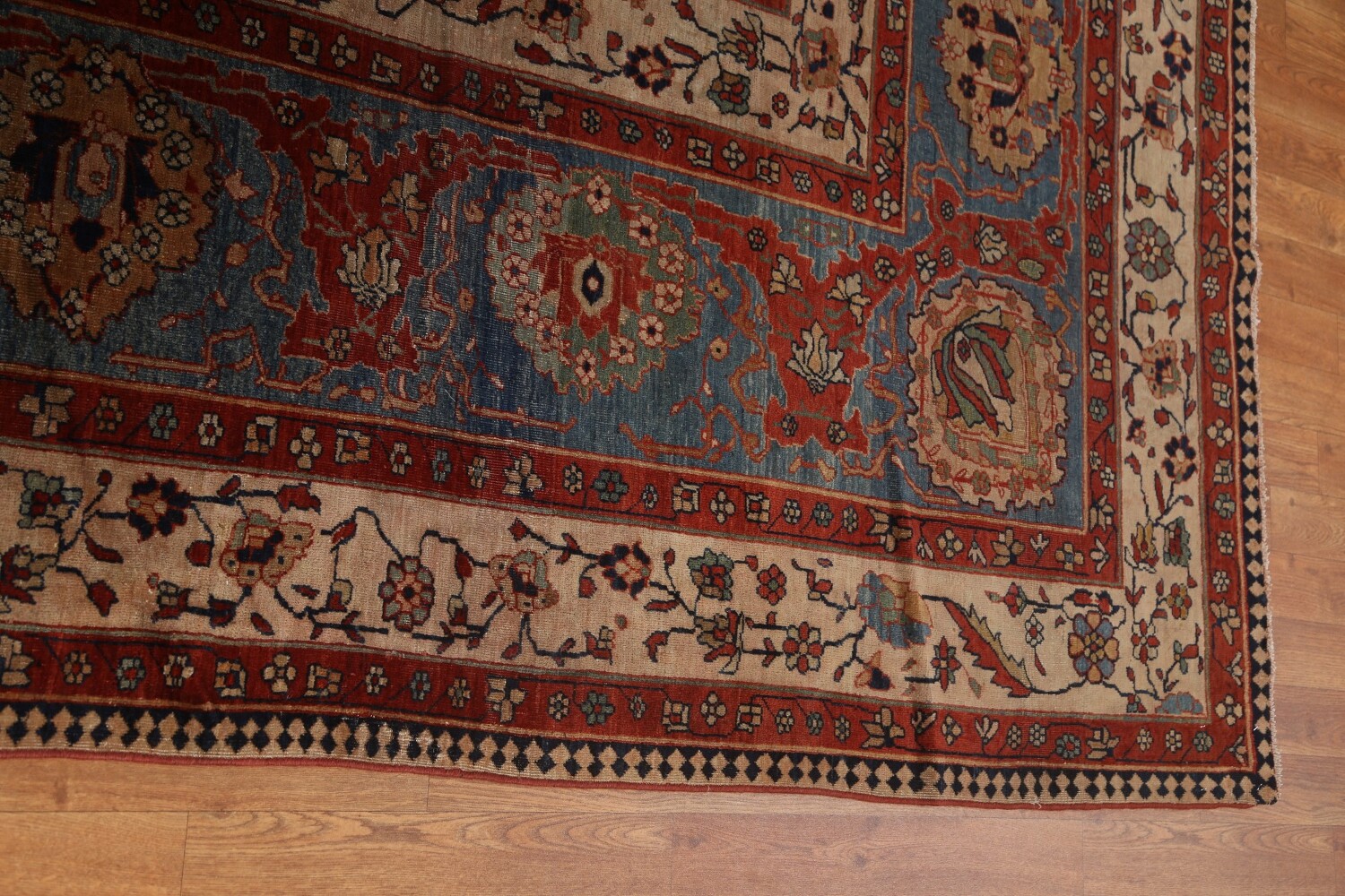 Pre-1900 Antique Vegetable Dye Sarouk Farahan Persian Rug 20x30