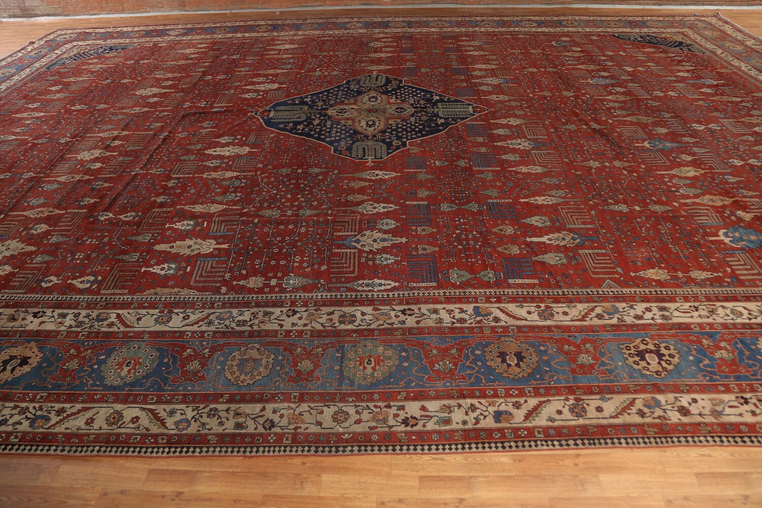 Pre-1900 Antique Vegetable Dye Sarouk Farahan Persian Rug 20x30